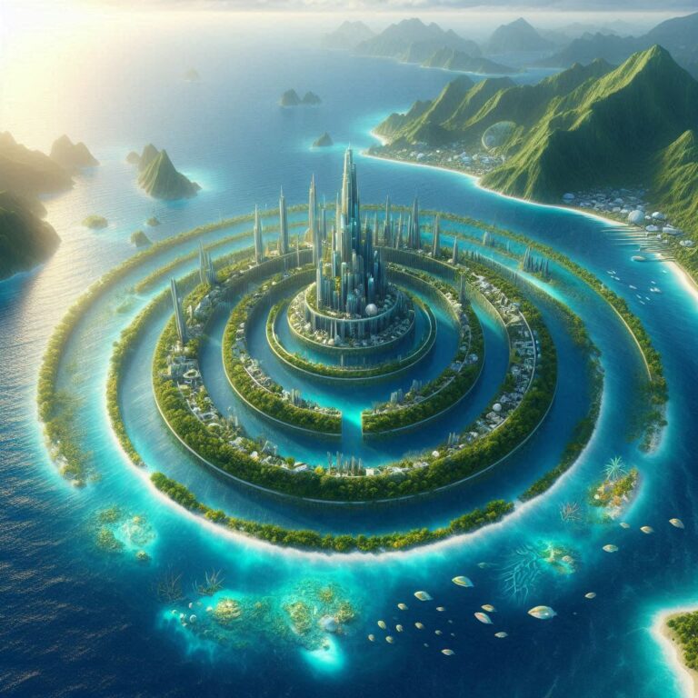Cité de l'Atlantide fabriquée par l'IA