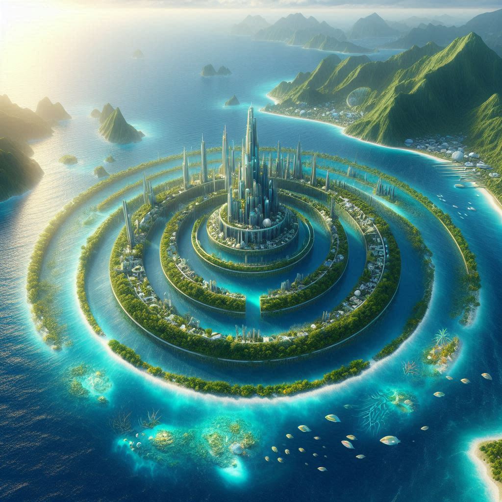 Cité de l'Atlantide fabriquée par l'IA