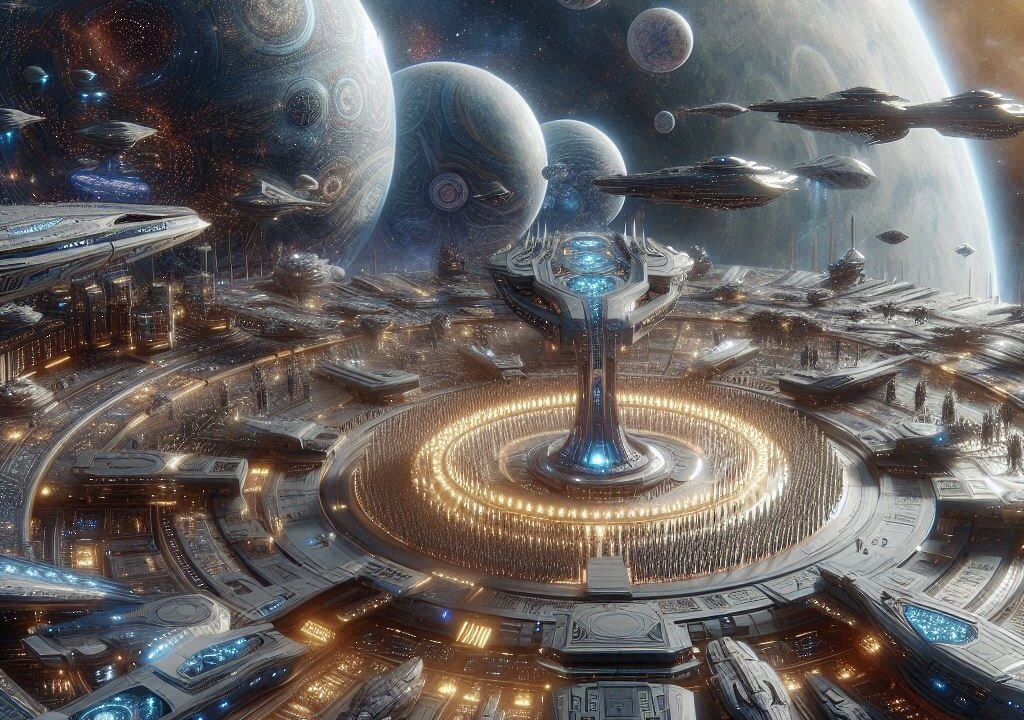 Fédération galactique des mondes fabriquée par l'IA